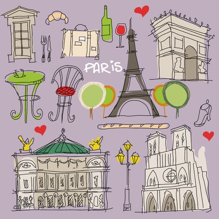 paris doodlesのイラスト素材