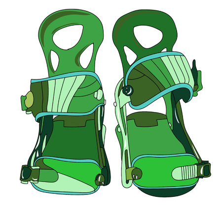 Snowboard binding with closed buckles front view.のイラスト素材