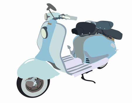 Motor scooter doodle in nice sixties style.のイラスト素材