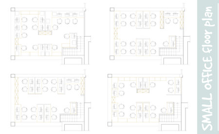 Standard furniture symbols used in architecture plans icons set, office planning icon set, graphic...