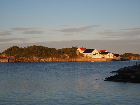 Harbour fishing boat house norway.Polar circle.Norway.の写真素材