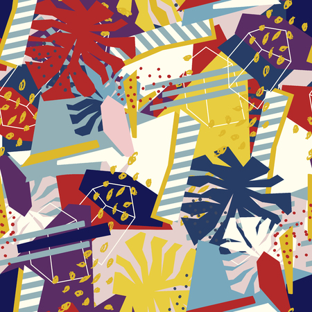 Abstract floral elements paper collageの写真素材