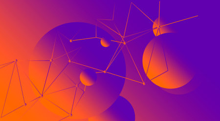 Violet planet in the space. Colorful abstract art .