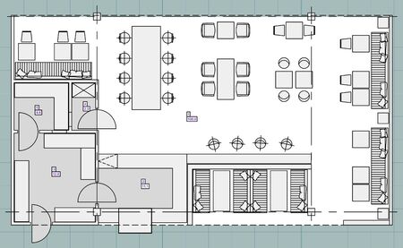 Standard furniture symbols used in architecture plansのイラスト素材