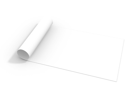 3D illustration of paper roll isolated on whiteの写真素材