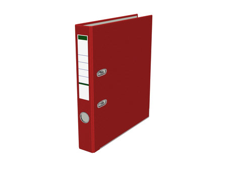 Red binder isolated on white background