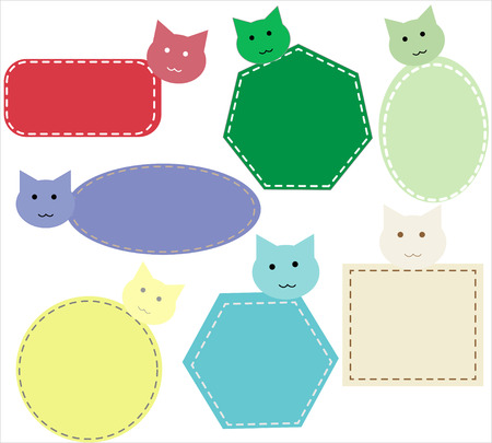desk name tag cat styleのイラスト素材