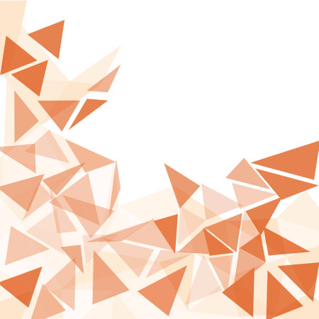orange triangles with polygon abstract backgroundのイラスト素材