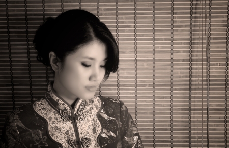 Girl in Chinese Dress の写真素材