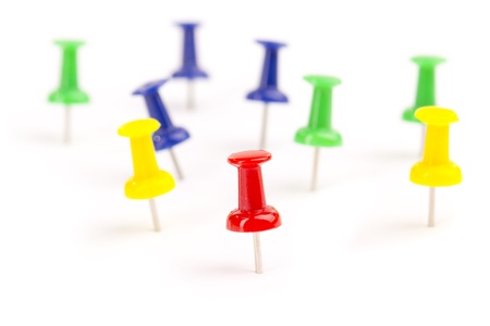 Multicolored clips isolated on whiteの写真素材