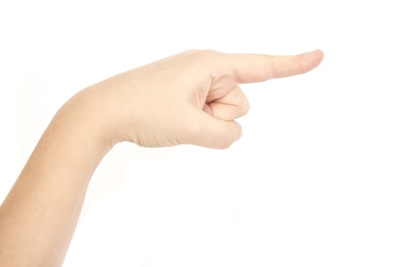 Hand gesture isolated on white backgroundの写真素材