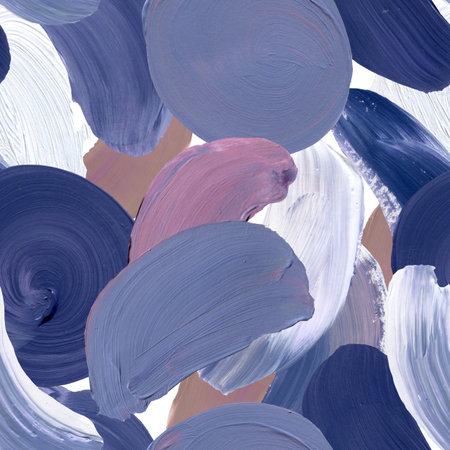 Acrylic abstract pattern of very peri, blue, beige and white strokes. Hand painted pastel illustration isolated on white background. For design, print, fabric or background.の写真素材