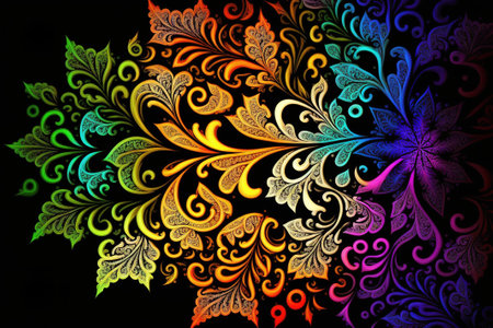 Abstract fractal. Fractal art background for creative design. Decoration for wallpaper, desktop, poster, cover booklet. Print for clothes, t-shirt. Creative illustration for designの素材