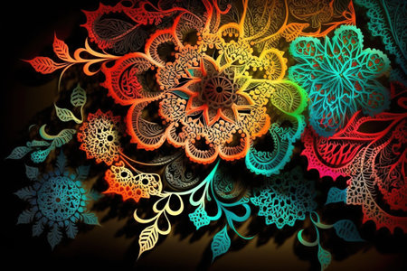 abstract fractal background a computer-generated 2D illustration, textureの素材