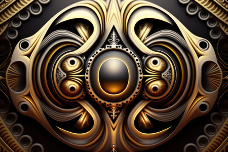 3D surreal illustration. Sacred geometry. Mysterious psychedelic relaxation pattern. Fractal abstract texture. Digital artwork graphic astrology magicの素材