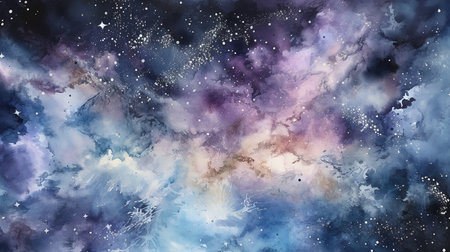 Abstract galaxy background with nebula and stars. 3D Renderingの素材