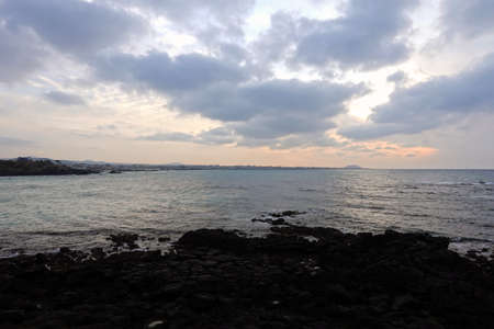 Sunset Sea in Jejudo, Koreaの写真素材