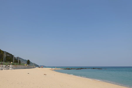 cool and blue beachfront sea