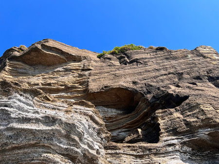 Beautiful sandstone cliffs of the island of Koh Samui, Thailand