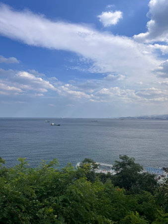 The sea and the sky with clouds. Crimea, Sevastopolの写真素材