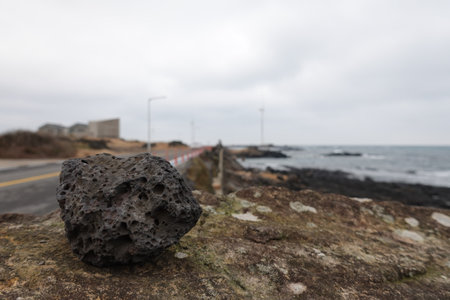 Rock on the coast of Atlantic ocean in Tenerife, Canary Islandsの写真素材
