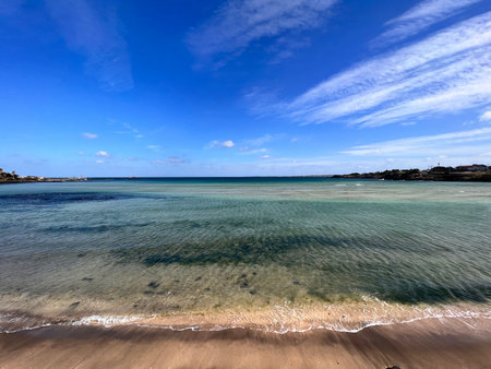 beautiful beach and tropical sea with blue sky in balearic islands