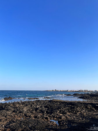 Photo Picture of the Beautiful Ocean Coast's View Montana Amarilla Tenerife