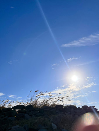 Sunset on the island of Lanzarote, Canary Islands, Spainの写真素材