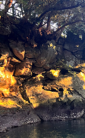 Scenic view of the karst formations in the sea.の写真素材