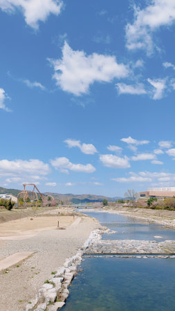 View of the river in the countryside of Castellon, Spainの写真素材