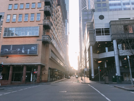 View on the road in downtown San Francisco, California, USA.の写真素材