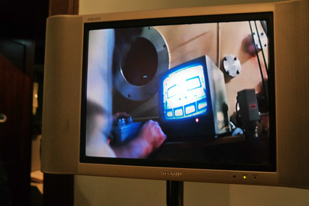 A close-up shot of a gamepad on display.