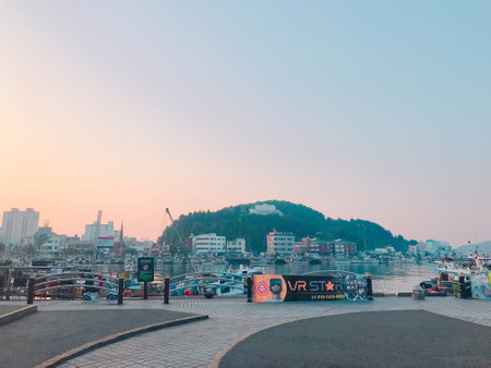 Seoul Cityscape at sunset.の写真素材