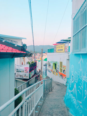 The view of the street in Bangkok, Thailand.の写真素材