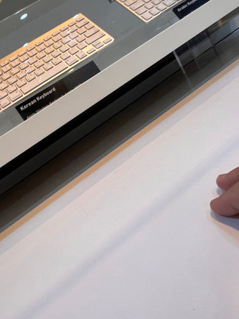 Close up of a computer keyboard and mouse on white background, stock photo