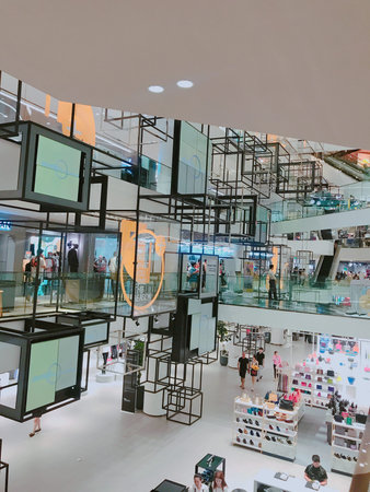 The interior of the shopping mall in Kuala Lumpur.の写真素材