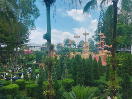 Nong Nooch Garden in Pattaya, Thailand. The park is popular among tourists.の写真素材
