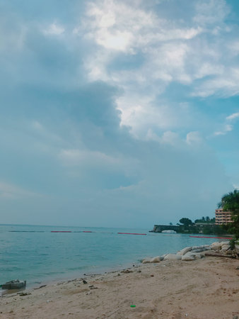 beautiful beach and sea in the morning, Thailand. nature backgroundの写真素材