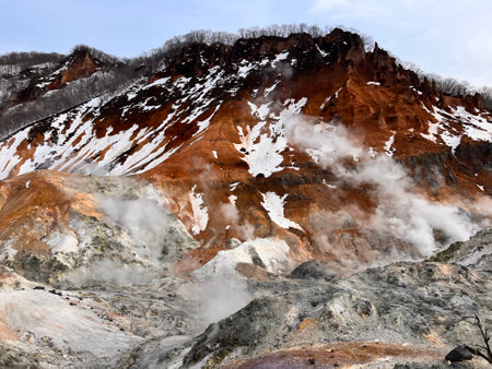 Volcanic landscape of the island of Kamchatka, Russiaの写真素材