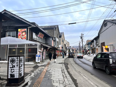 Street view in Shirakawa-go, Japan. Shirakawa-go is one of the oldest cities in Japan.の写真素材