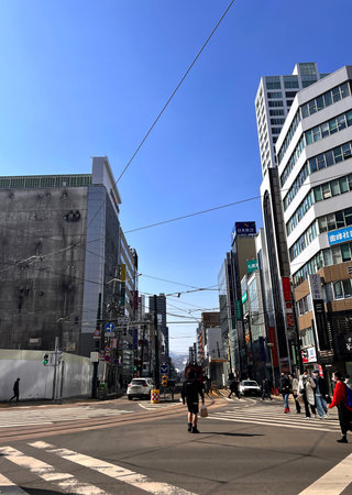 Unidentified people cross the street in Tokyo. Tokyo is the capital and most populous city of Japan.