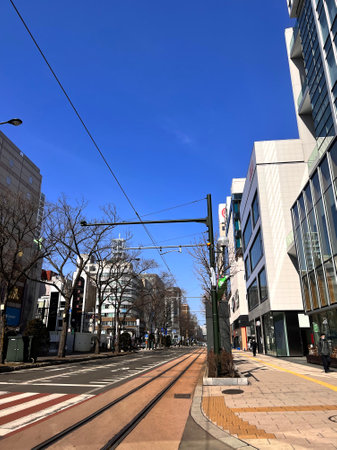 Street view of downtown San Francisco, California, United States of Americaの写真素材
