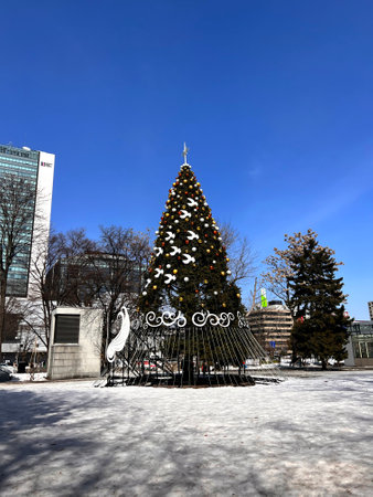 Christmas tree in Moscowの写真素材