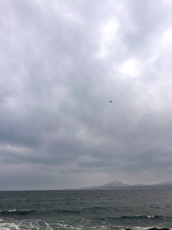 Cloudscape, Colored Clouds at the Ocean near the Rock of Gibraltar
