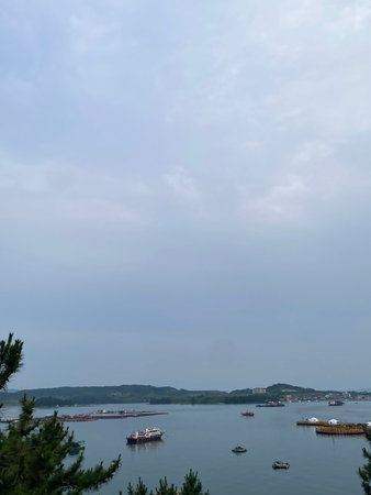 Fishing boats in the sea, Seogwipo, Korea