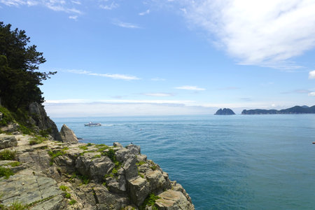 Seascape of the island of Coromandel, New Zealandの写真素材