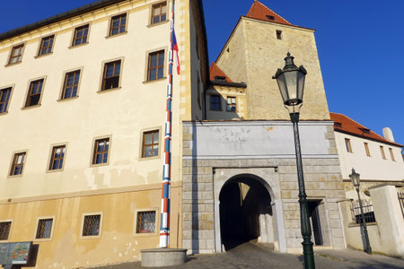 Historic buildings in the old town of Bratislava, Slovakiaの写真素材