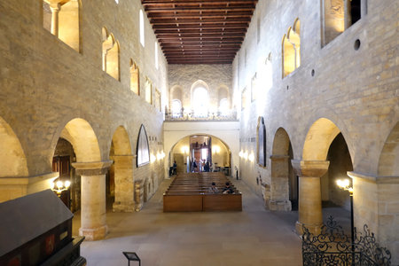 Interior of the Basilica of the Annunciation in Nazareth, Israelの写真素材