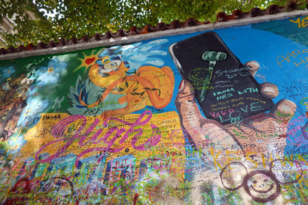 Colorful graffiti on the wall in Bangkok.の写真素材