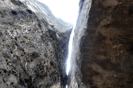 Rock formation in the forest, close-up, Crimea, Ukraineの写真素材